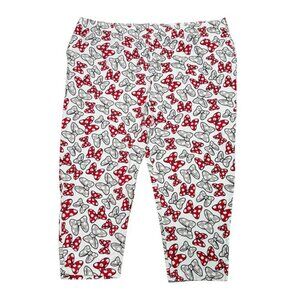 Disney Minnie Mouse Bow Pajama Pants Women’s 2X Red Gray Print Pockets
